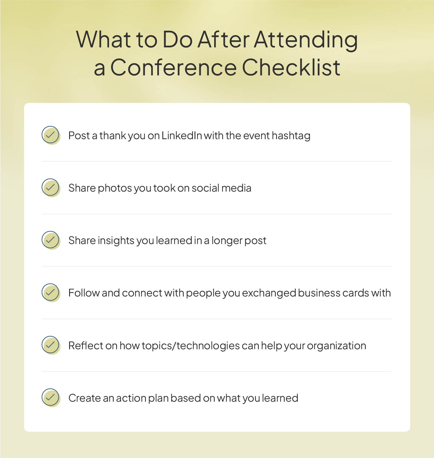 What providers should do after attending a senior living conference.