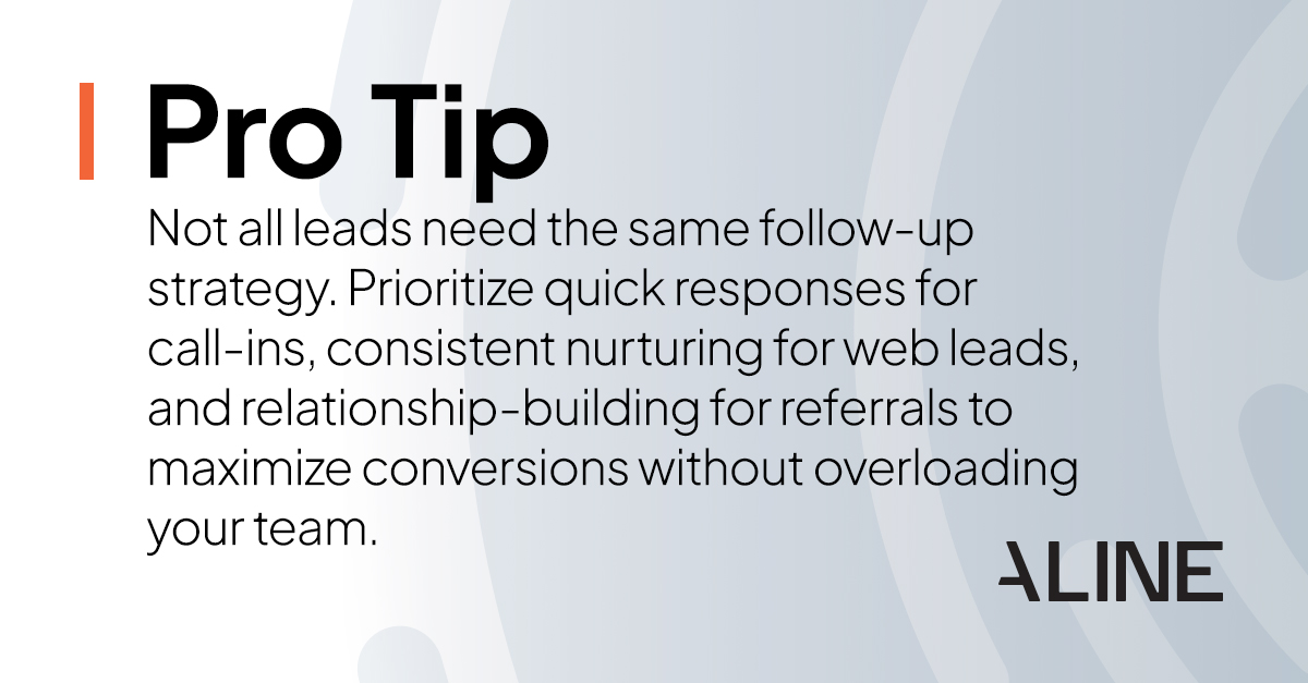 A pro tip about customizing your follow-up strategy for different leads for improved success.