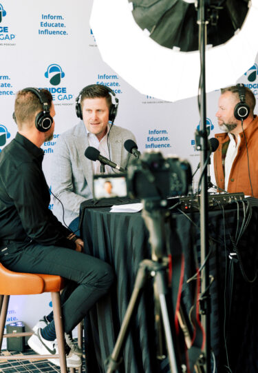 Brandon Logsdon, the Aline CEO, getting interviewed at the Aline Innovation Summit.